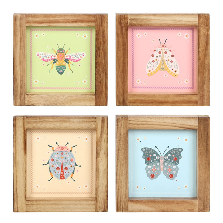 Set of 4 Floral Bug Framed Wall Art Prints, image 2 of 4