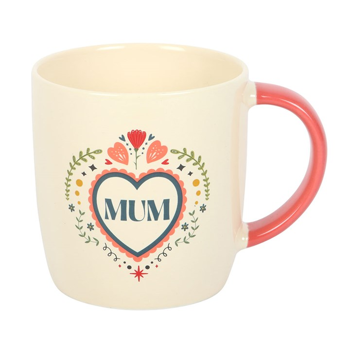 Mum Folk Heart Mug, image 4 of 5