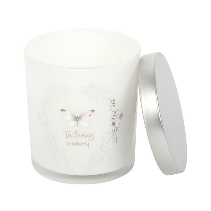 In Loving Memory White Butterfly Vanilla Candle, image 3 of 5