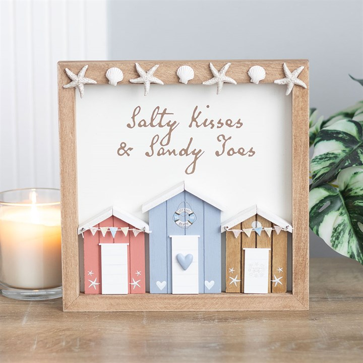 Salty Kisses 3D Shell Beach Hut Plaque, image 1 of 5