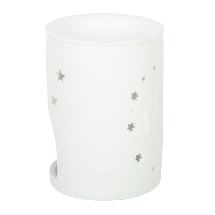 White Sun and Moon Cut Out Oil Burner and Wax Warmer, image 4 of 5