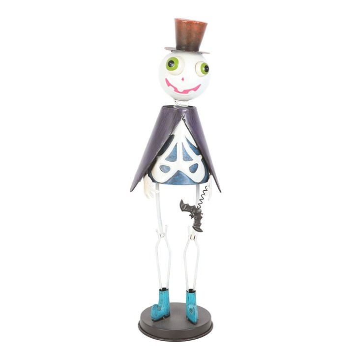 Metal Skeleton Ornament with Top Hat, image 2 of 4