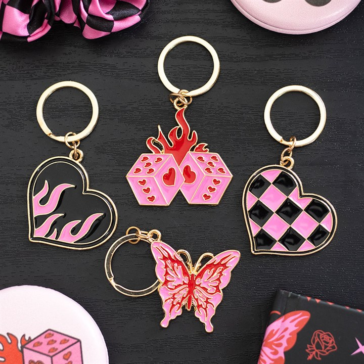 Checkerboard Heart Keyring, image 5 of 5