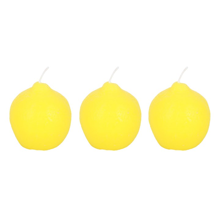 Set of 3 Lemon Shaped Candles, image 2 of 4