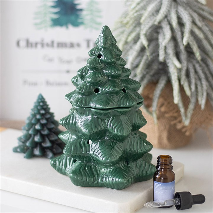Green Fir Tree Oil Burner and Wax Warmer, image 1 of 6