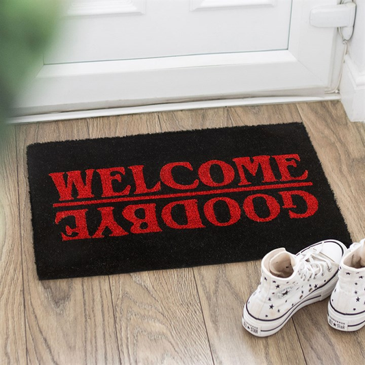 Black Welcome Goodbye Doormat, image 1 of 4