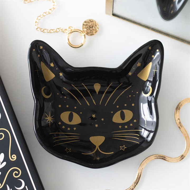 Magick Black Cat Face Trinket Dish, image 2 of 6