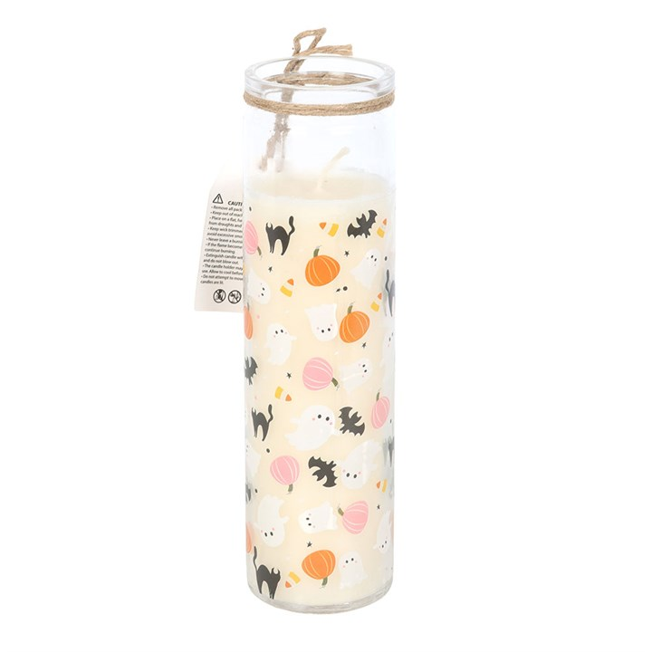 Sweet and Spooky Print Candy Corn Tube Candle, image 2 of 3