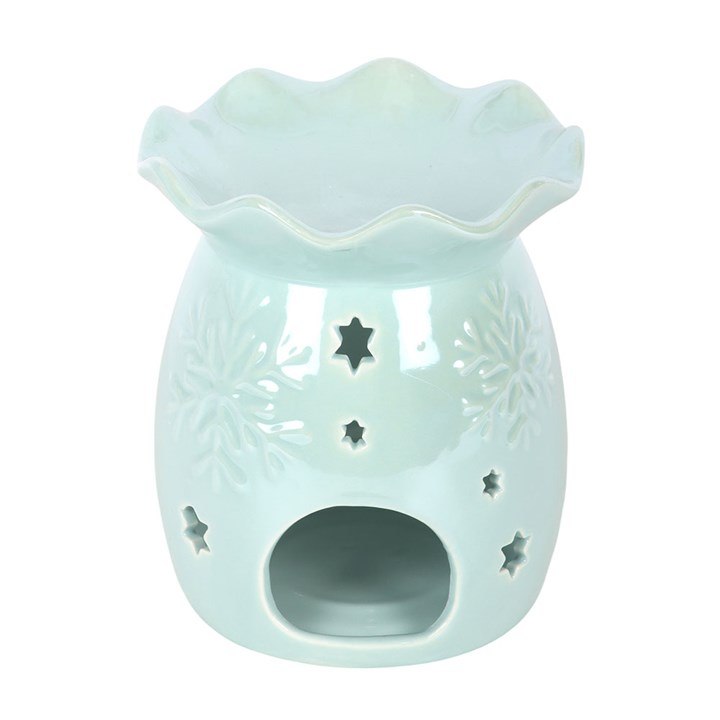 Iridescent Blue Snowflake Oil Burner and Wax Warmer, image 5 of 7