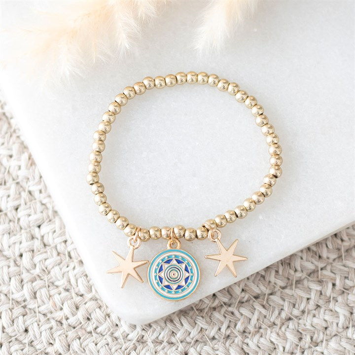 All Seeing Eye Beaded Charm Bracelet, image 1 of 4