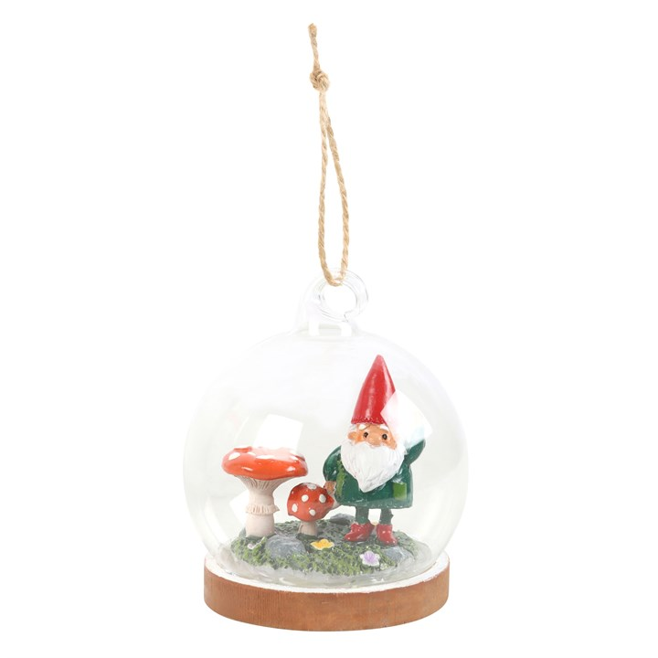 Gnome Glass Dome Hanging Decoration, image 1 of 3