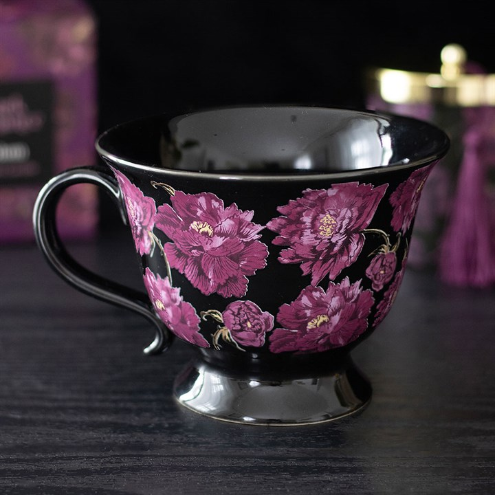 Dark Romance Floral Print Teacup, image 2 of 6