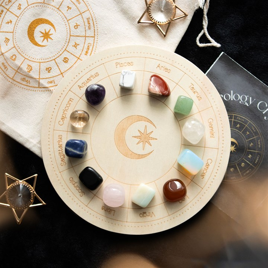 Astrology Wheel Crystal Grid Set, image 1 of 5