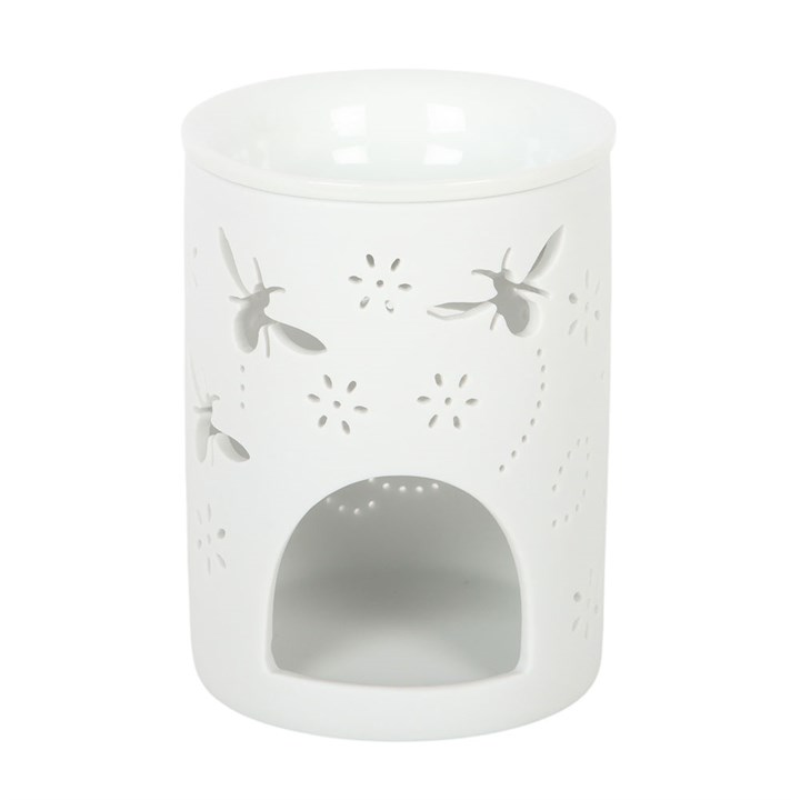 White Bee and Flower Cut Out Oil Burner and Wax Warmer, image 5 of 5