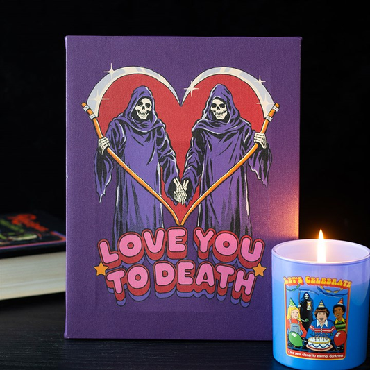 19x25cm Love You To Death Canvas Plaque by Steven Rhodes, image 1 of 4
