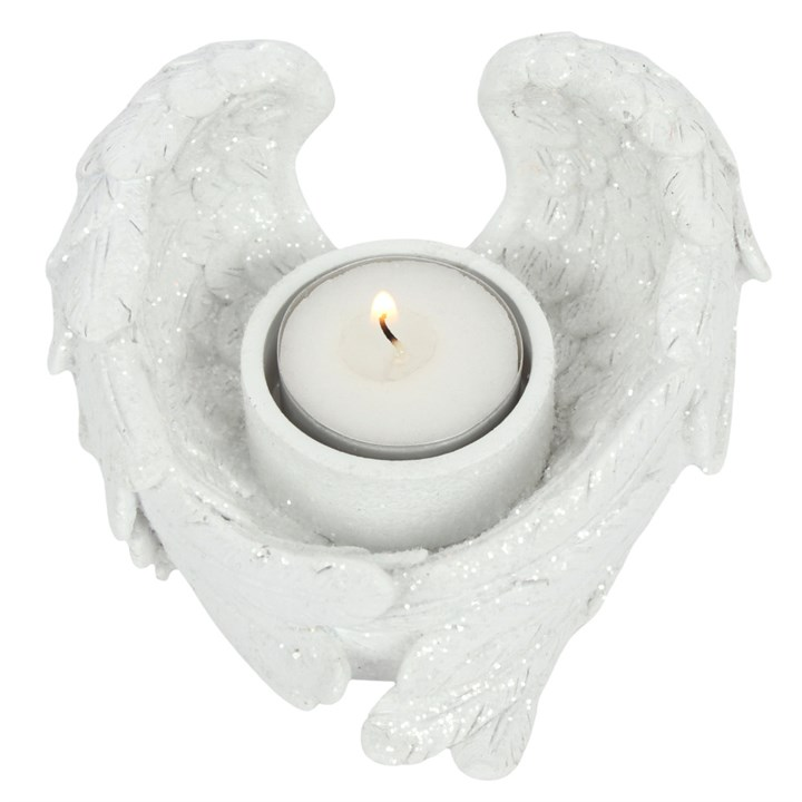 Glitter Angel Wing Candle Holder, image 1 of 3