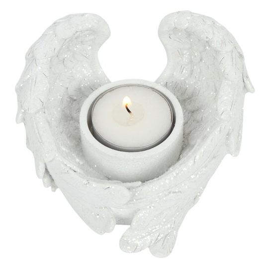 Glitter Angel Wing Candle Holder, image 1 of 3