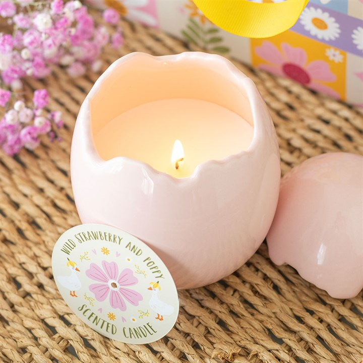 Wild Strawberry & Poppy Egg Shaped Candle, image 2 of 6