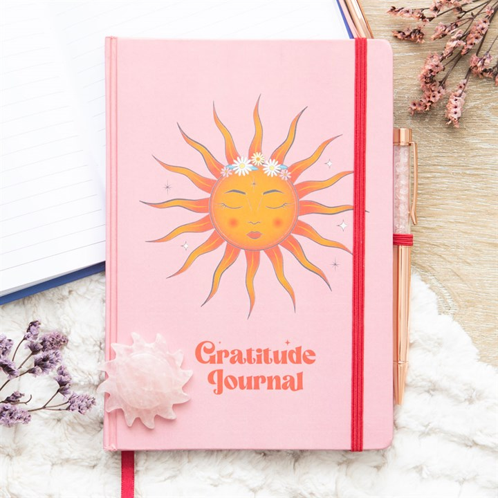 The Sun Gratitude Journal with Rose Quartz Pen, image 1 of 6
