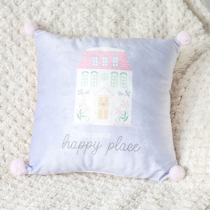 35cm Square This Is Our Happy Place Square Cushion, image 1 of 5