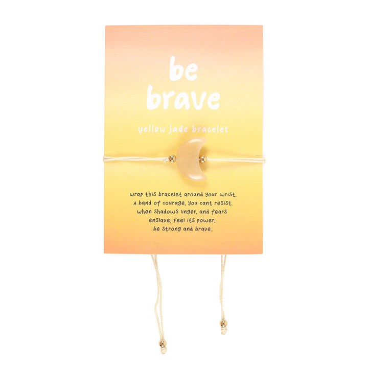 Be Brave Yellow Jade Crystal Moon Bracelet, image 2 of 6