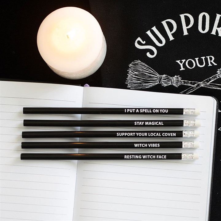 The Coven Club Set of 5 Witchy Pencils, image 1 of 3