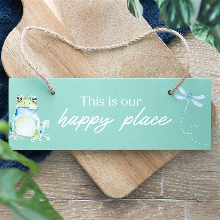 Light Green This is Our Happy Place Hanging Sign, image 1 of 5