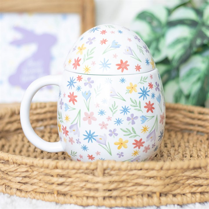 Spring Floral Print Egg Shaped Mug, image 1 of 6