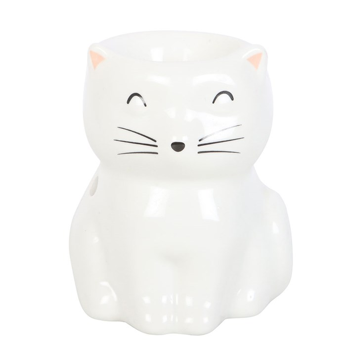 White Happy Cat Oil Burner, image 2 of 5