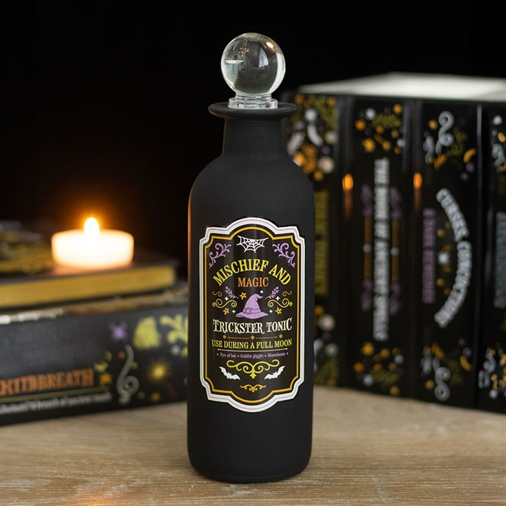Mischief and Magic Decorative Glass Potion Bottle, image 1 of 4