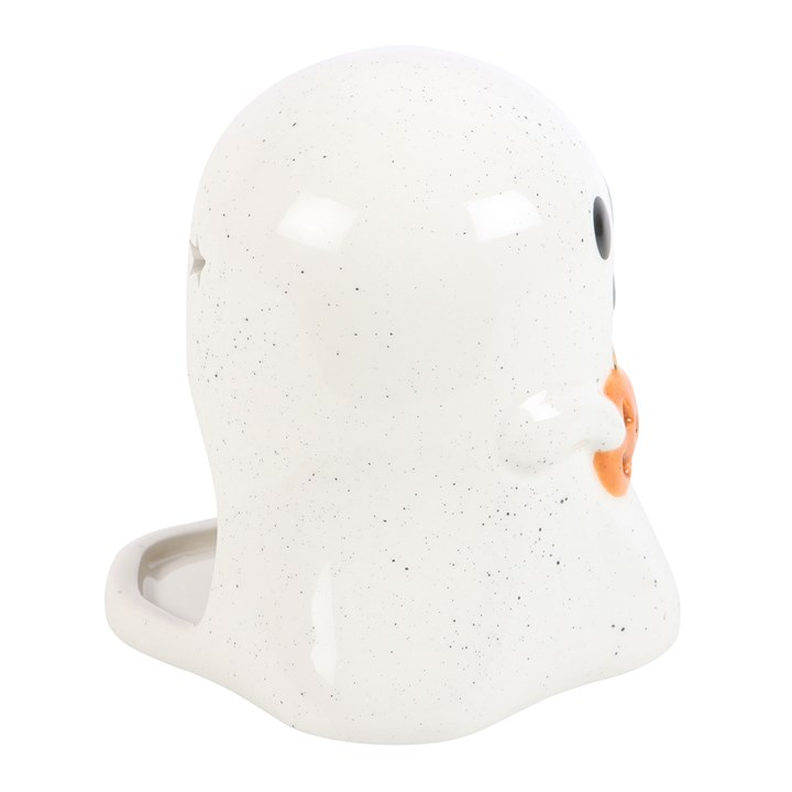 Ghost Shaped Tealight Candle Holder with Pumpkin, image 3 of 5