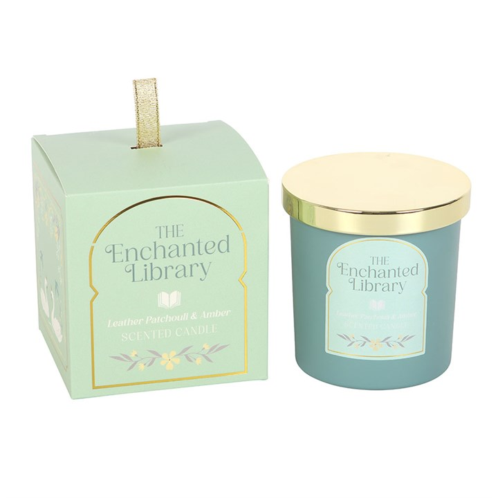 The Enchanted Library Leather, Patchouli & Amber Candle, image 2 of 5