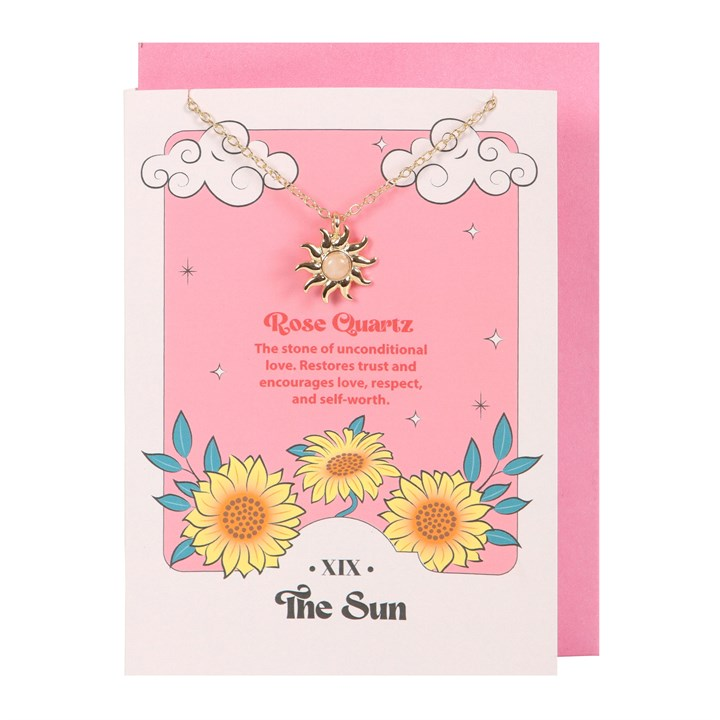 The Sun Celestial Rose Quartz Necklace Card, image 2 of 6