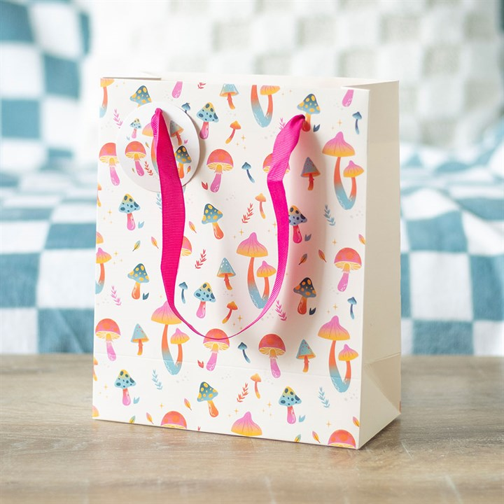 23cm Medium Funky Fungi Mushroom Print Gift Bag, image 1 of 4