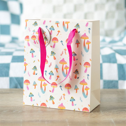23cm Medium Funky Fungi Mushroom Print Gift Bag, image 1 of 4