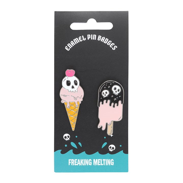 Freaking Melting Ice Cream Enamel Pin Badges, image 3 of 6