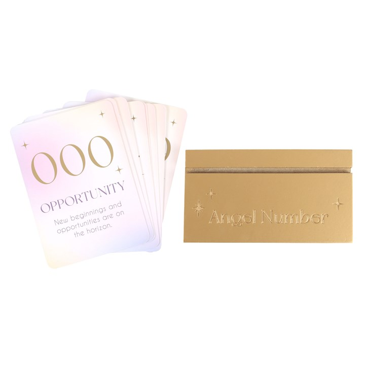Angel Number Affirmation Cards with Wooden Stand, image 3 of 6