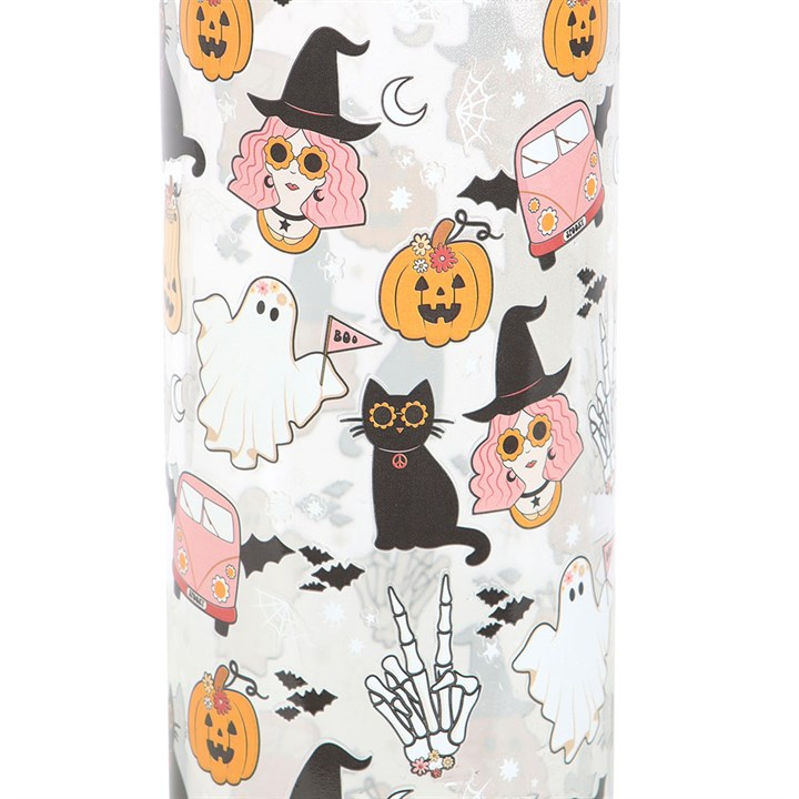 Groovy Ghost Print Glass Water Bottle, image 4 of 5