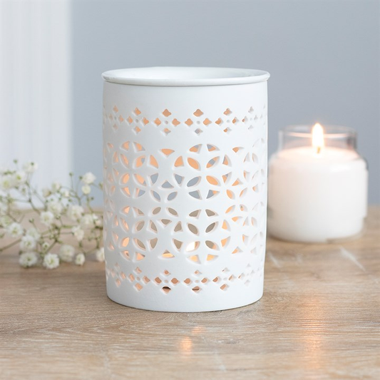 White Matte Cut Out Oil Burner, image 1 of 4