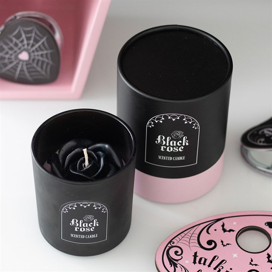 Black Rose Candle with 3D Roses, image 1 of 4