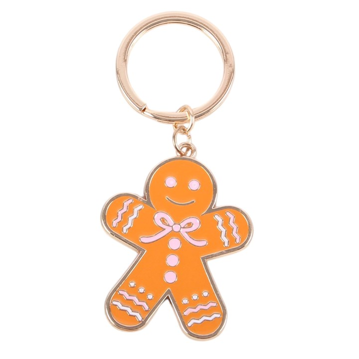 Pink Bow Gingerbread Man Keyring, image 3 of 5