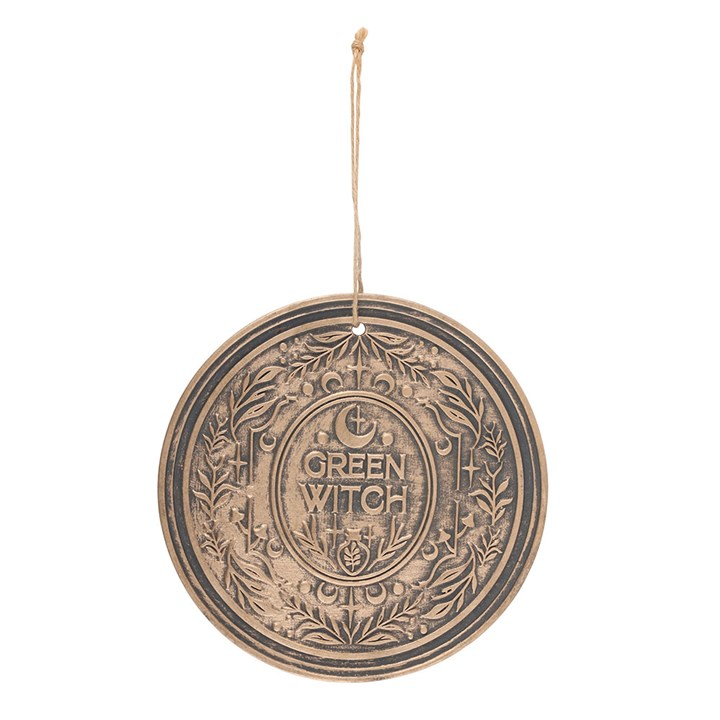 Green Witch Bronze Effect Terracotta Hanging Plaque, image 2 of 5