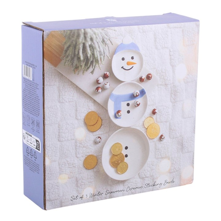 Set of 3 Winter Snowmen Stacking Bowls, image 6 of 6
