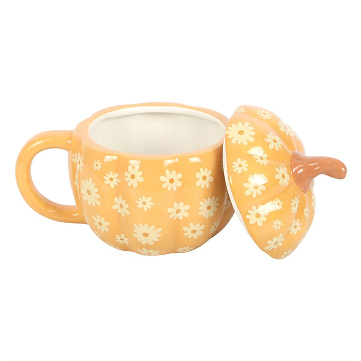 Groovy Floral Pumpkin Lidded Mug, image 3 of 6