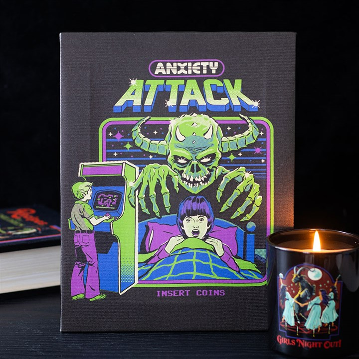 19x25cm Anxiety Attack Canvas Plaque by Steven Rhodes, image 1 of 4