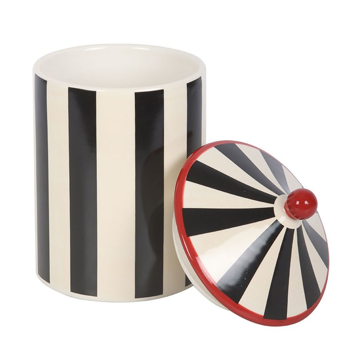 Black Striped Circus Tent Storage Jar, image 5 of 6