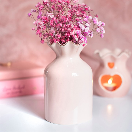 Pink Fluted Flower Vase, image 1 of 6