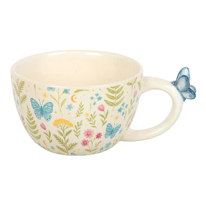 Luna Bloom Floral Print Mug with Butterfly, image 6 of 7