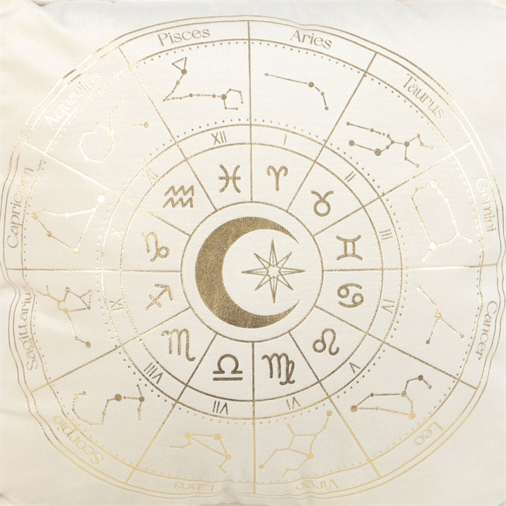 Off White Astrology Wheel Cushion, 35cm Square, image 2 of 5