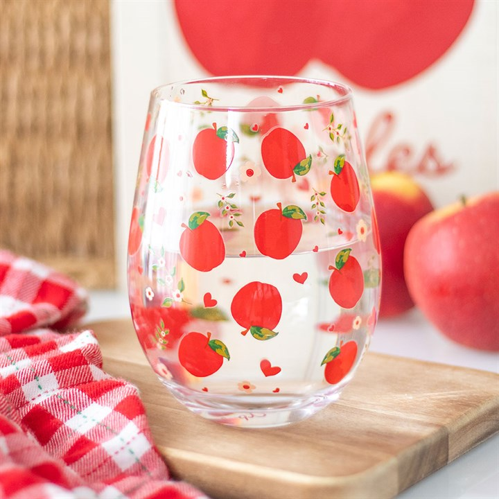 Apple Print Stemless Glass, image 1 of 5
